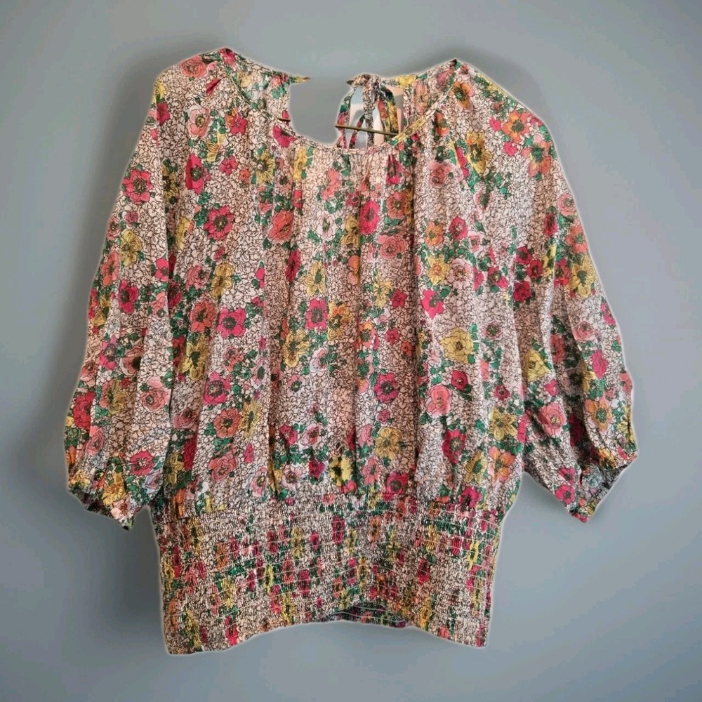 Sundays Womens S Ada Puff Sleeve Elastic Waist in Wallflower Size XS